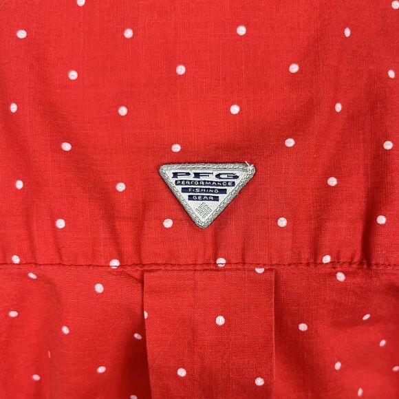 Columbia PFG Shirt Dress Womens 3X Red Polka Dot Sleeveless Fishing Pockets - Picture 6 of 10